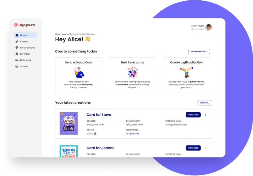 Business Plan portal dashboard
