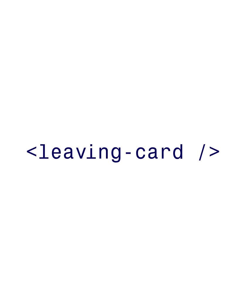 Card design "Leaving HTML"