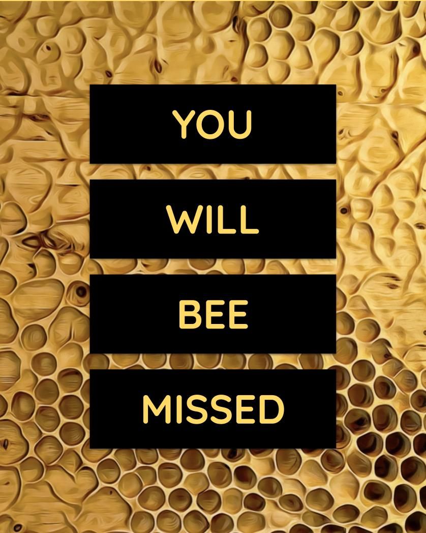 Card design "You will bee missed"