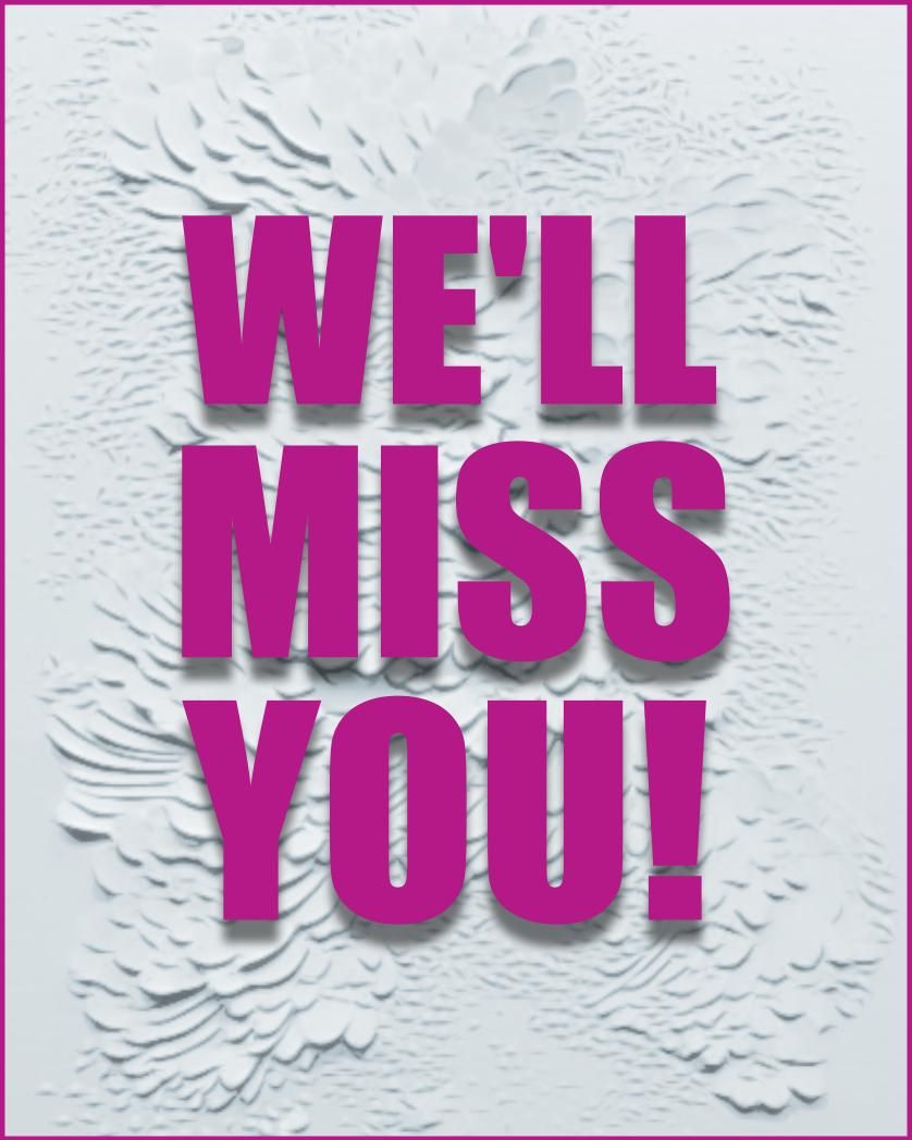 Card design "We'll miss you - glamour"