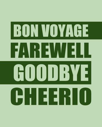 Use Bon voyage, cheerio, farewell