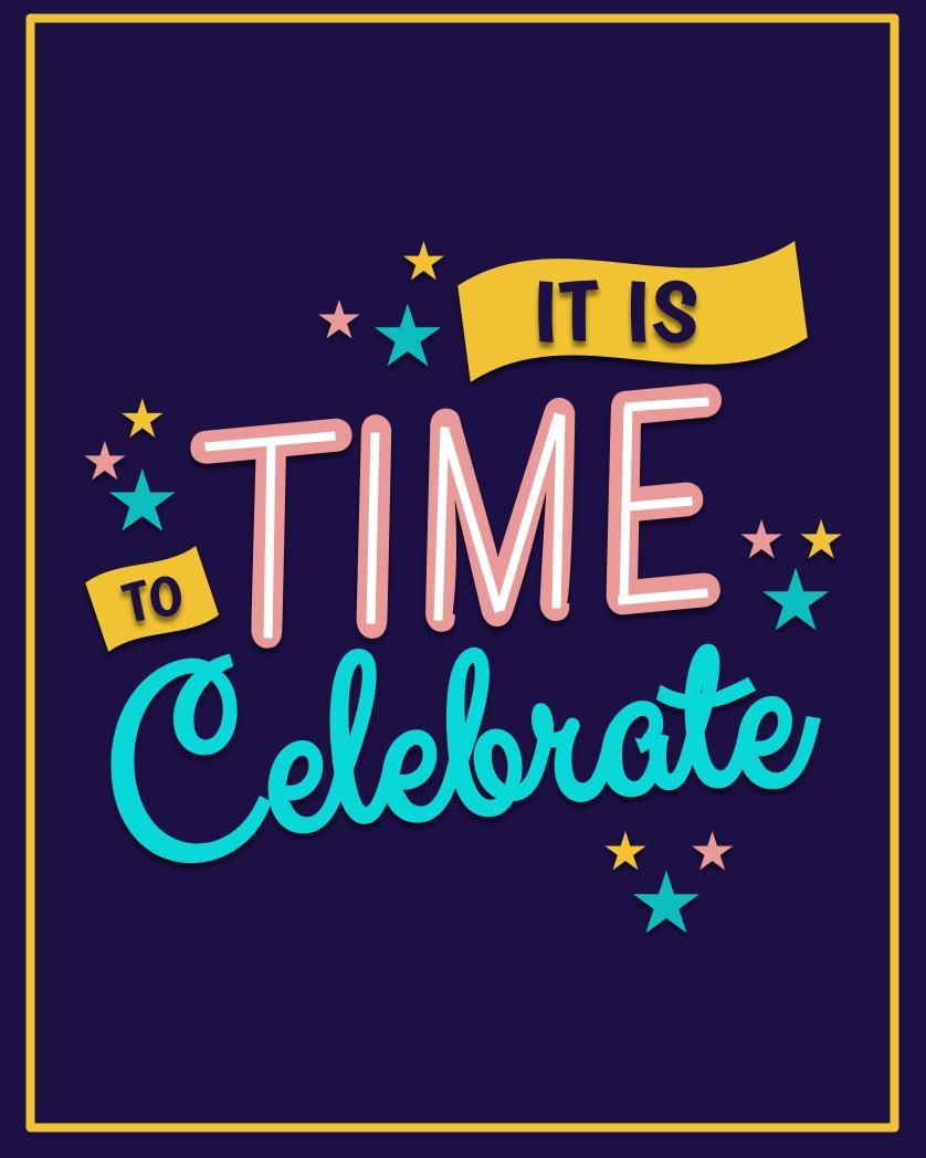 Card design "It is time to celebrate"
