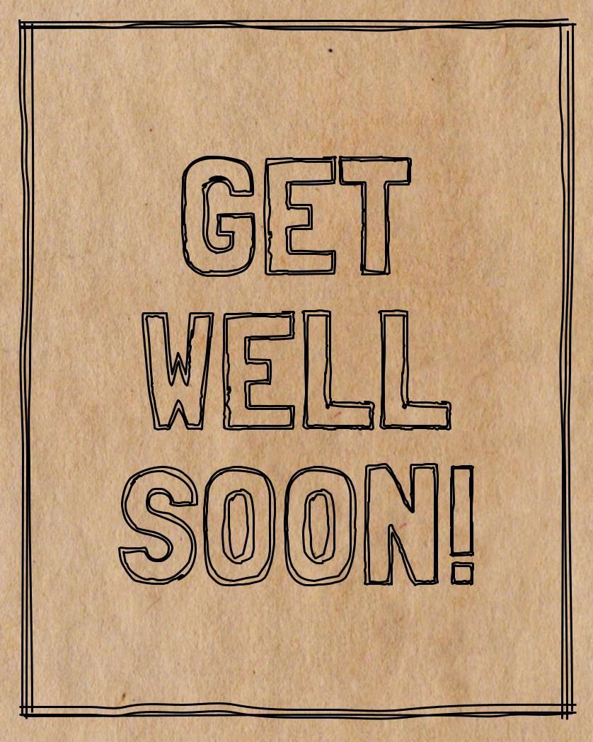Card design "Get Well Soon"