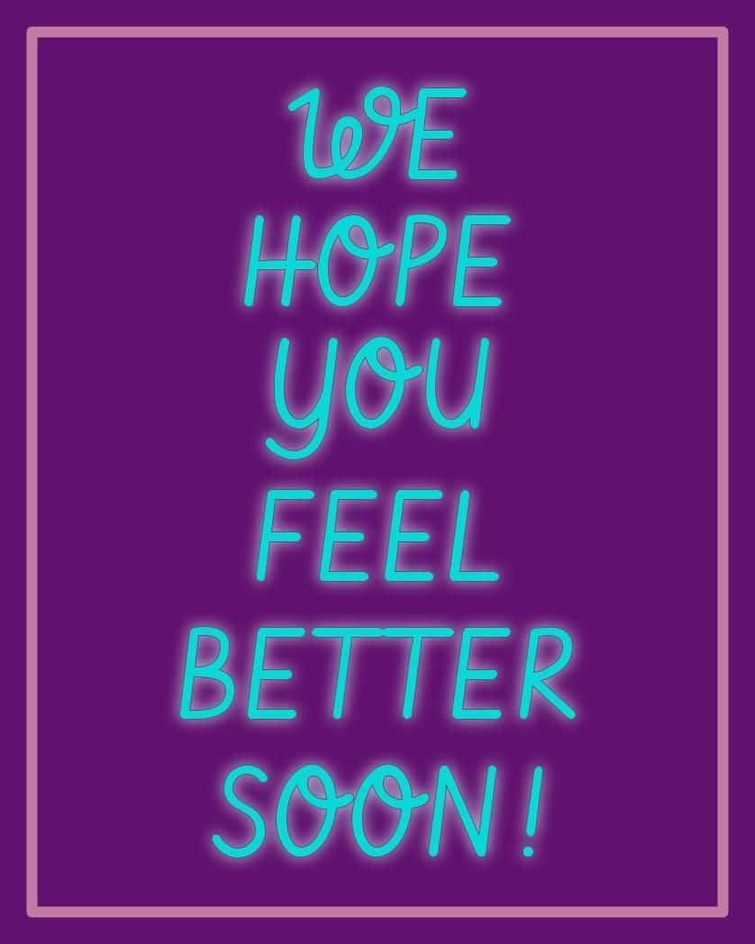 Card design "We hope you feel better soon"