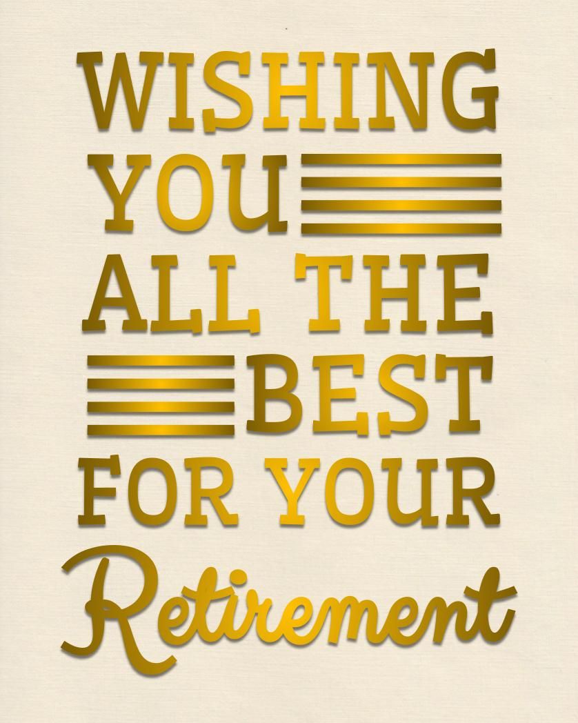 Card design "wishing you all the best for your retirement"