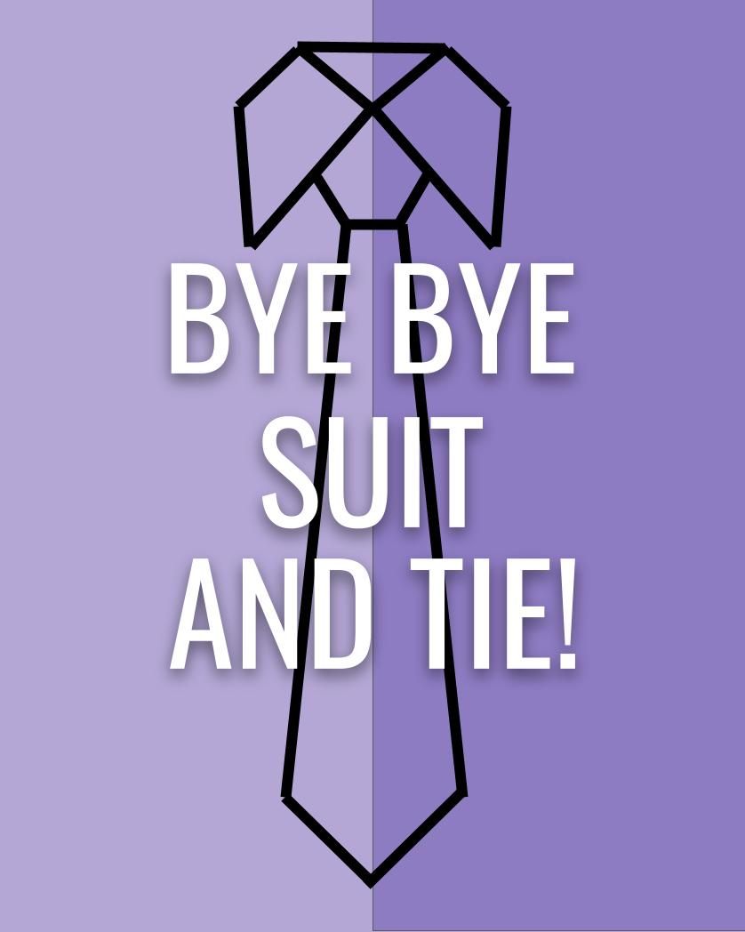 Card design "bye bye suit and tie"