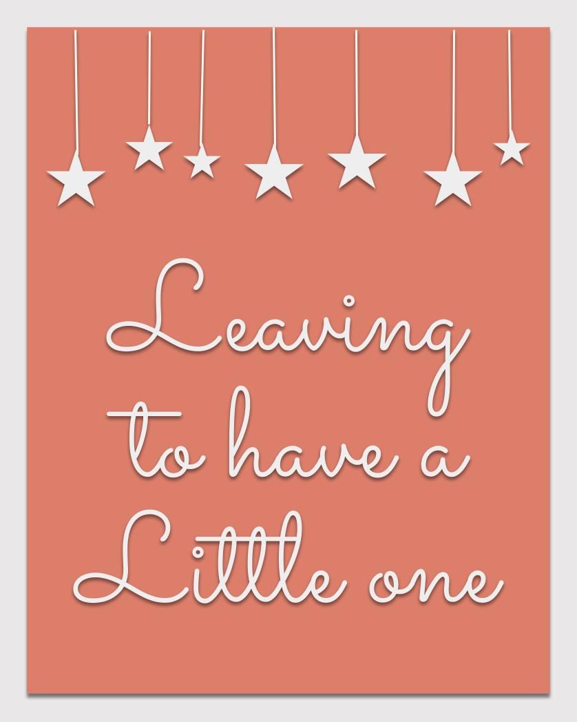 Card design "Leaving to have a little one"