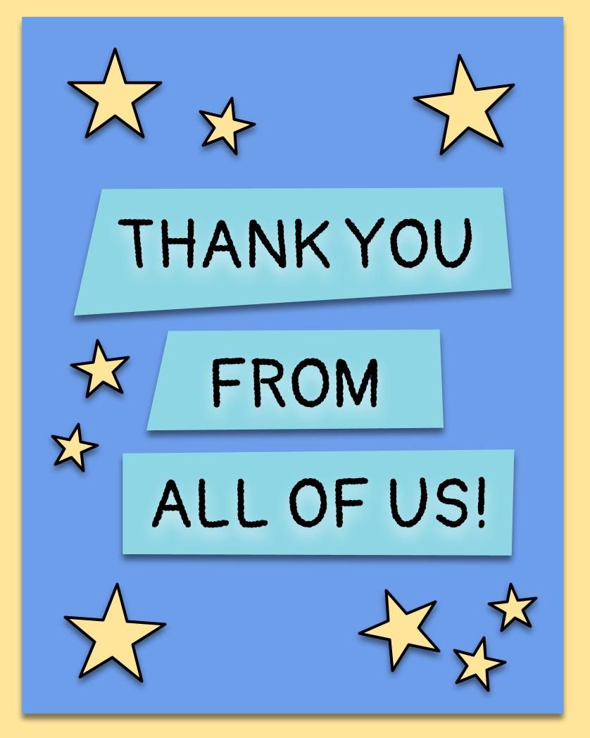 Card design "Thank you from all of us"