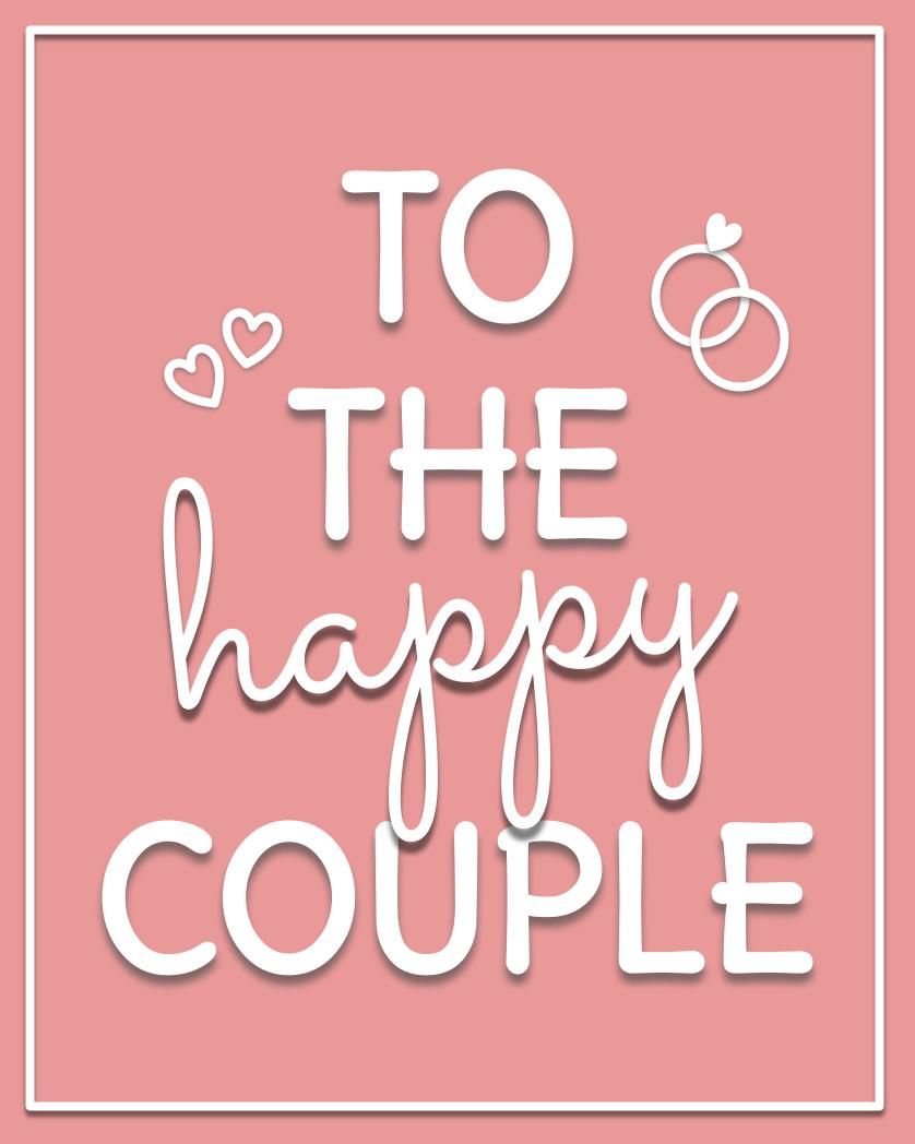 Card design "To the happy couple"