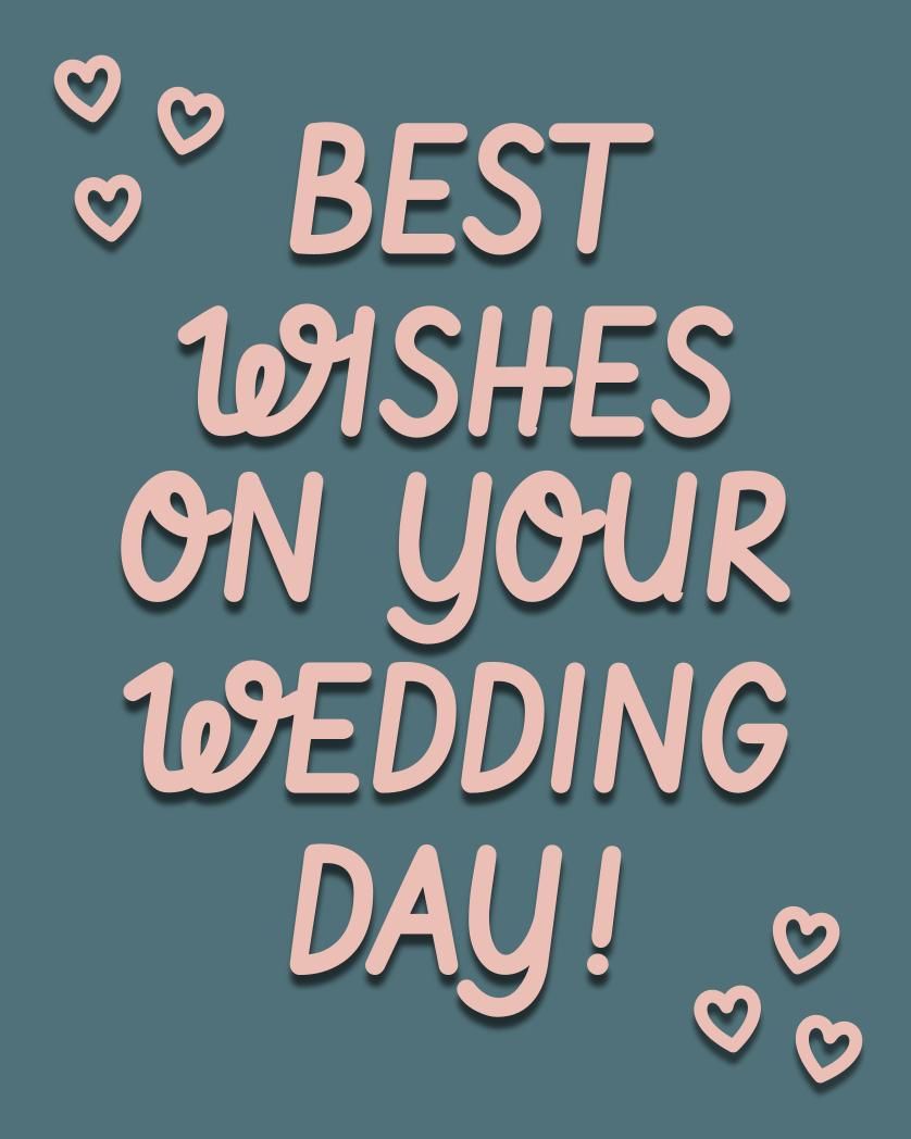 Card design "Best wishes on your wedding day"