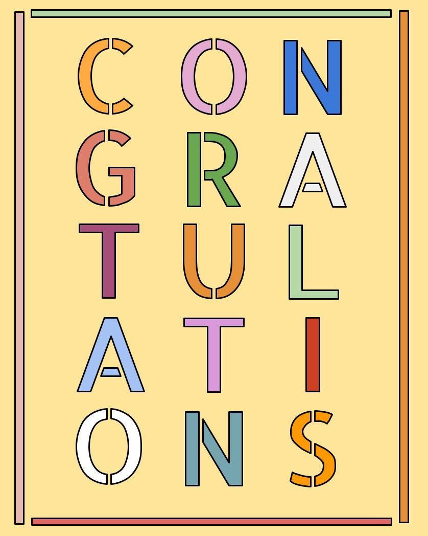 Card design "congratulations"