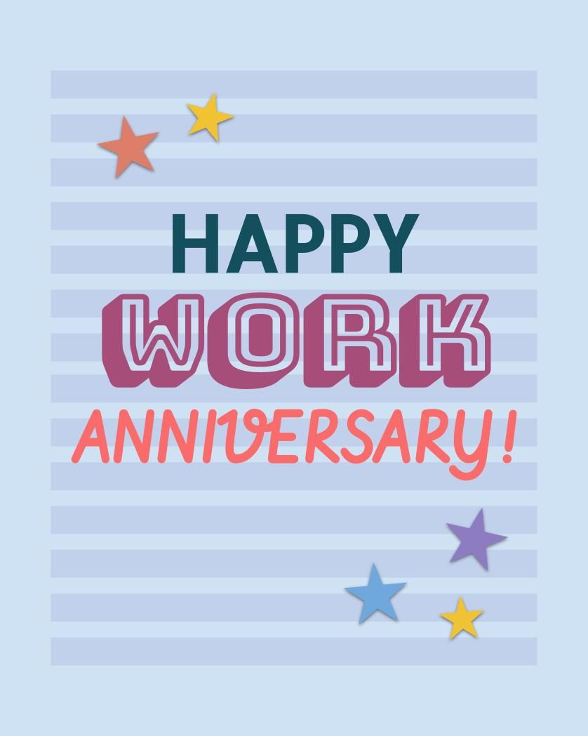 Card design "happy work anniversary"