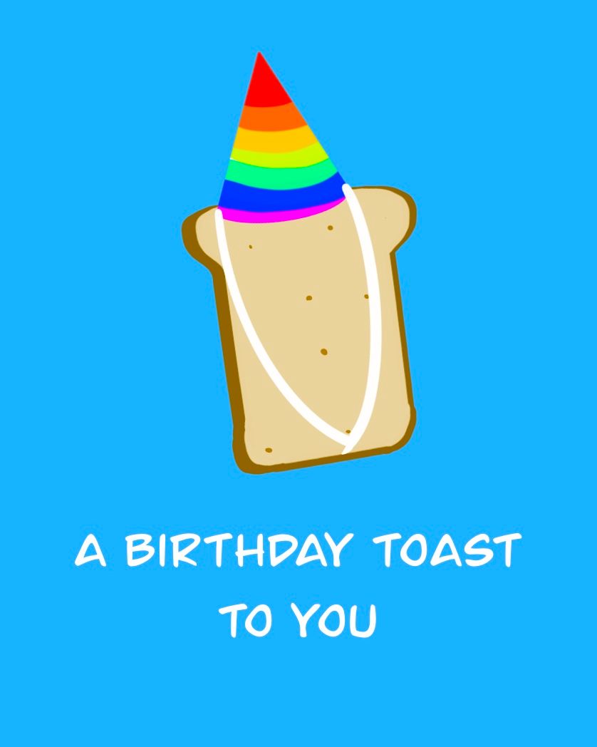 Card design "a birthday toast to you"