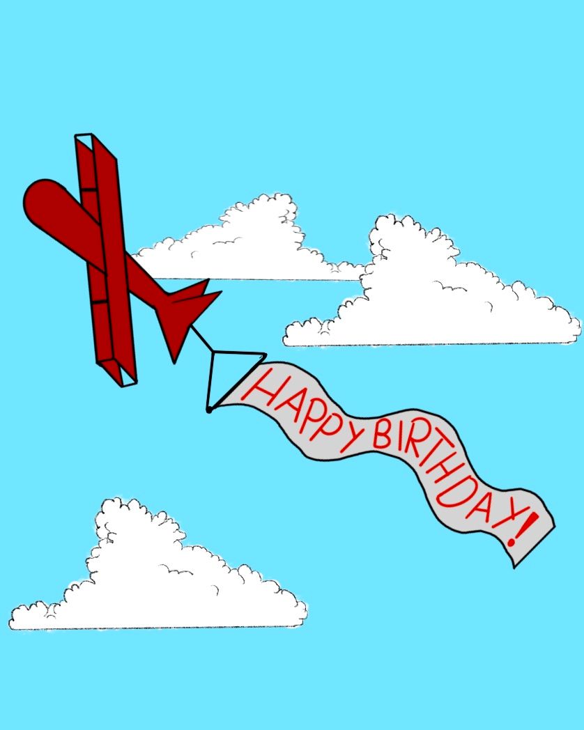 Card design "happy birthday plane"