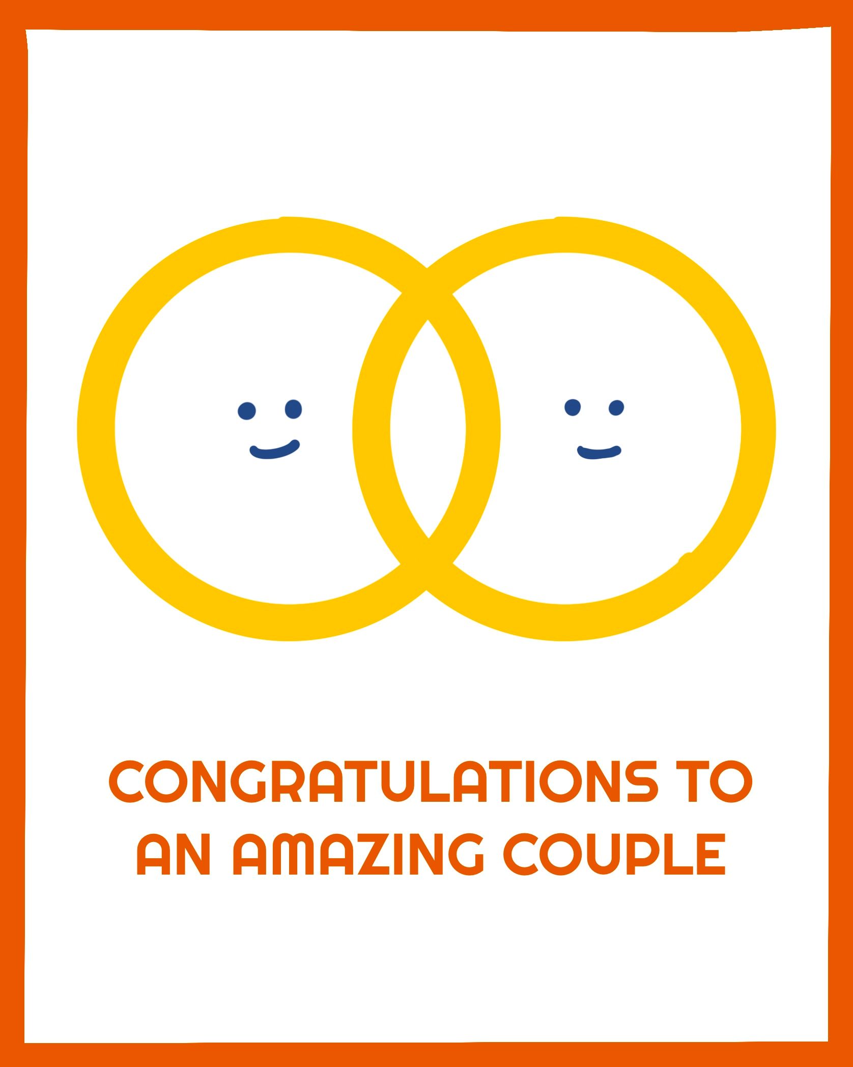 Card design "congratulations to an amazing couple"