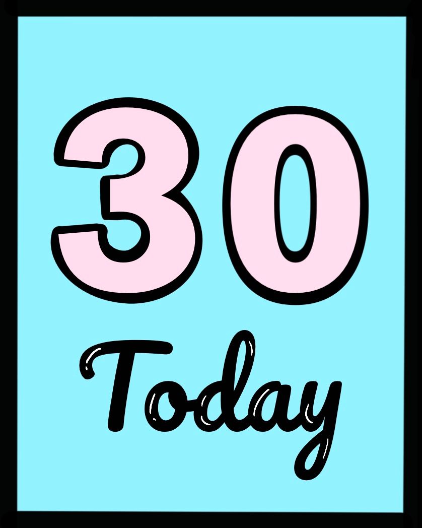 Card design "30 today"
