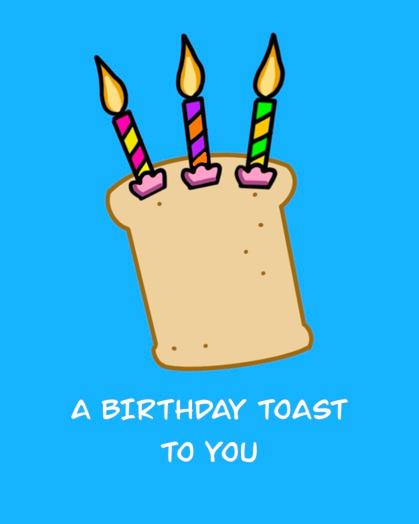 Card design "a birthday toast to you candles"