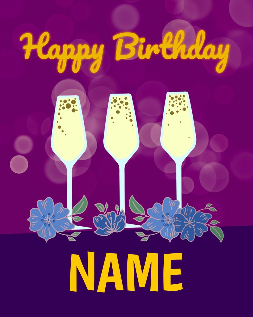 Card design "customisable happy birthday glass"