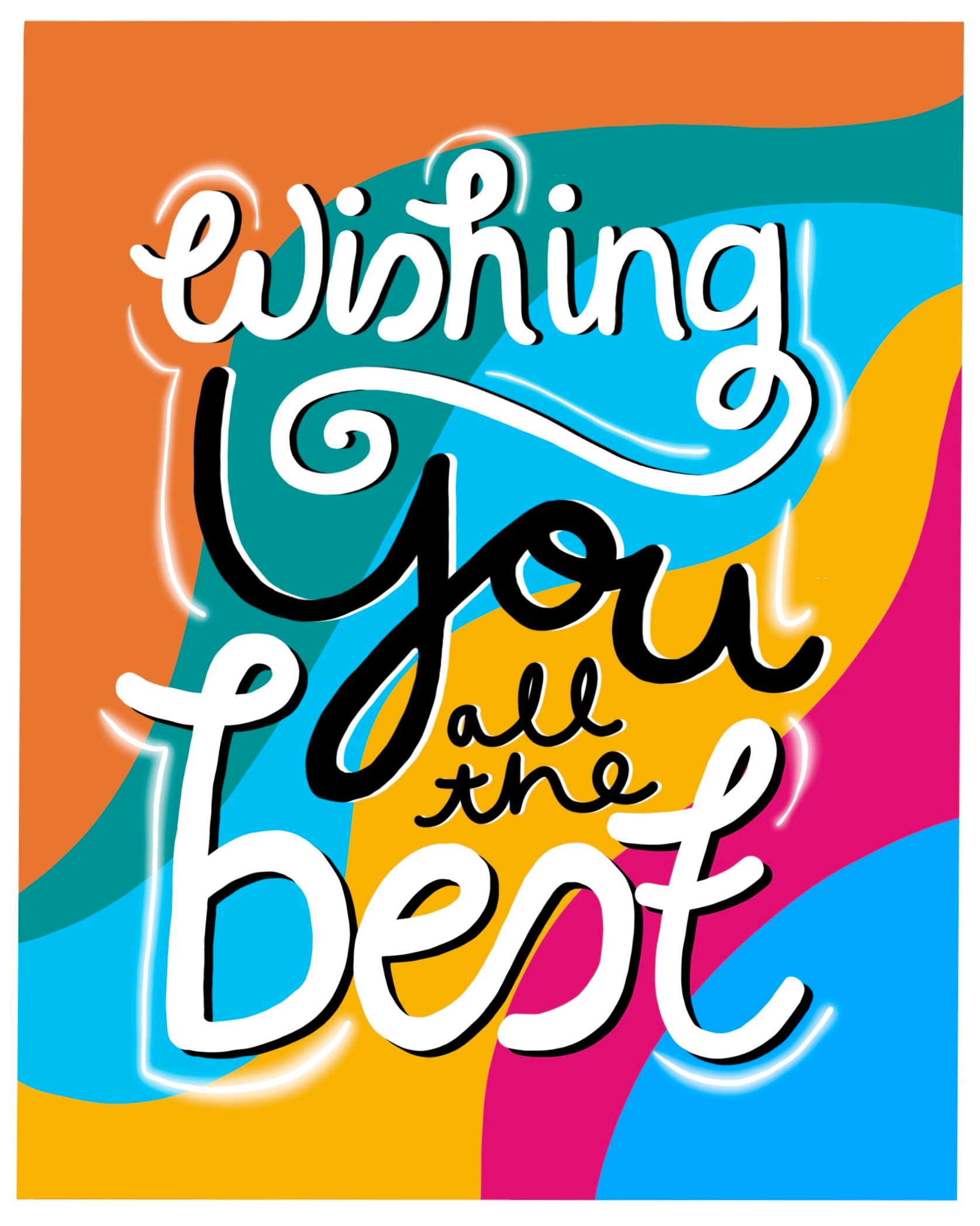 Card design "wishing you all the best"