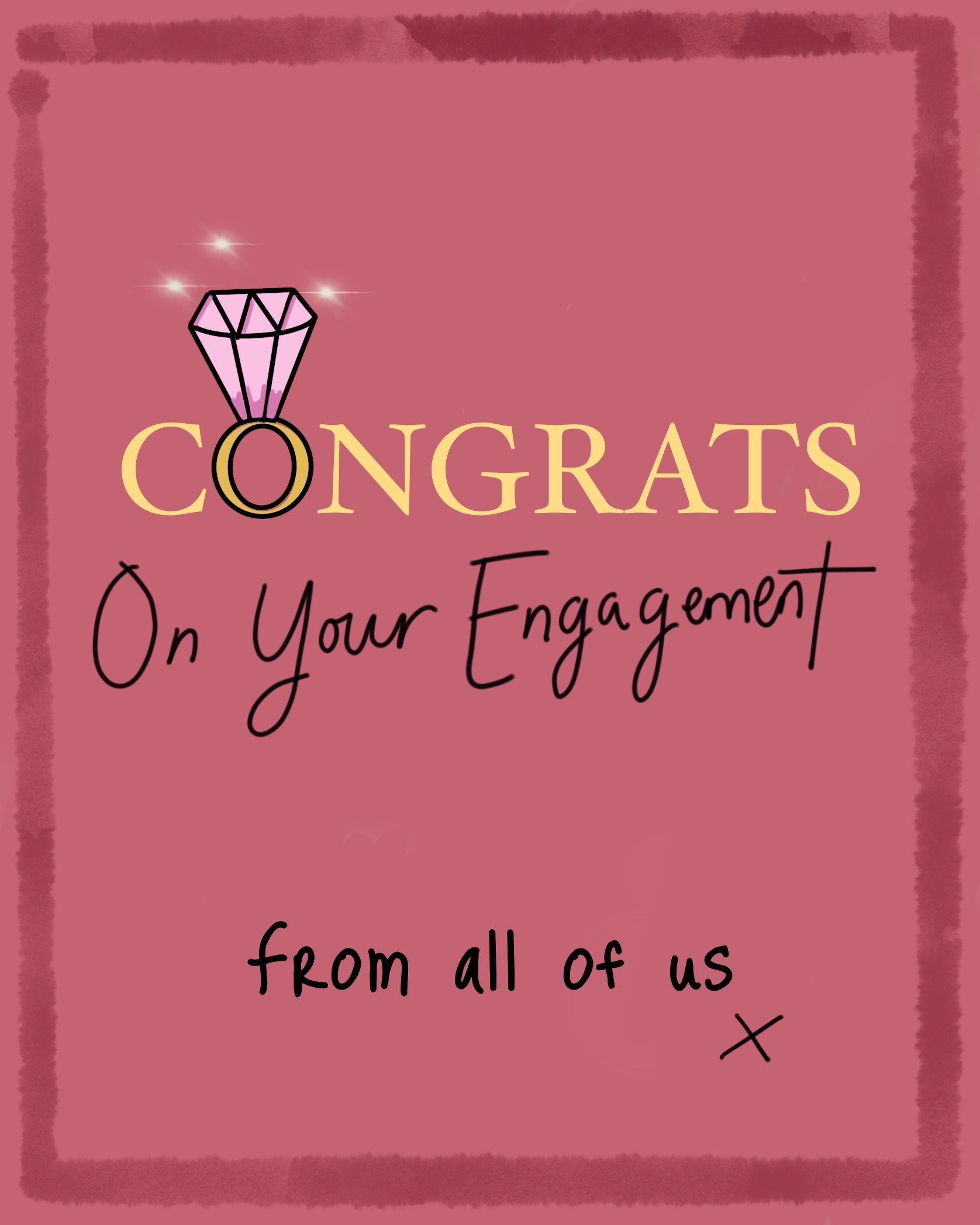 Card design "congrats on your engagement"