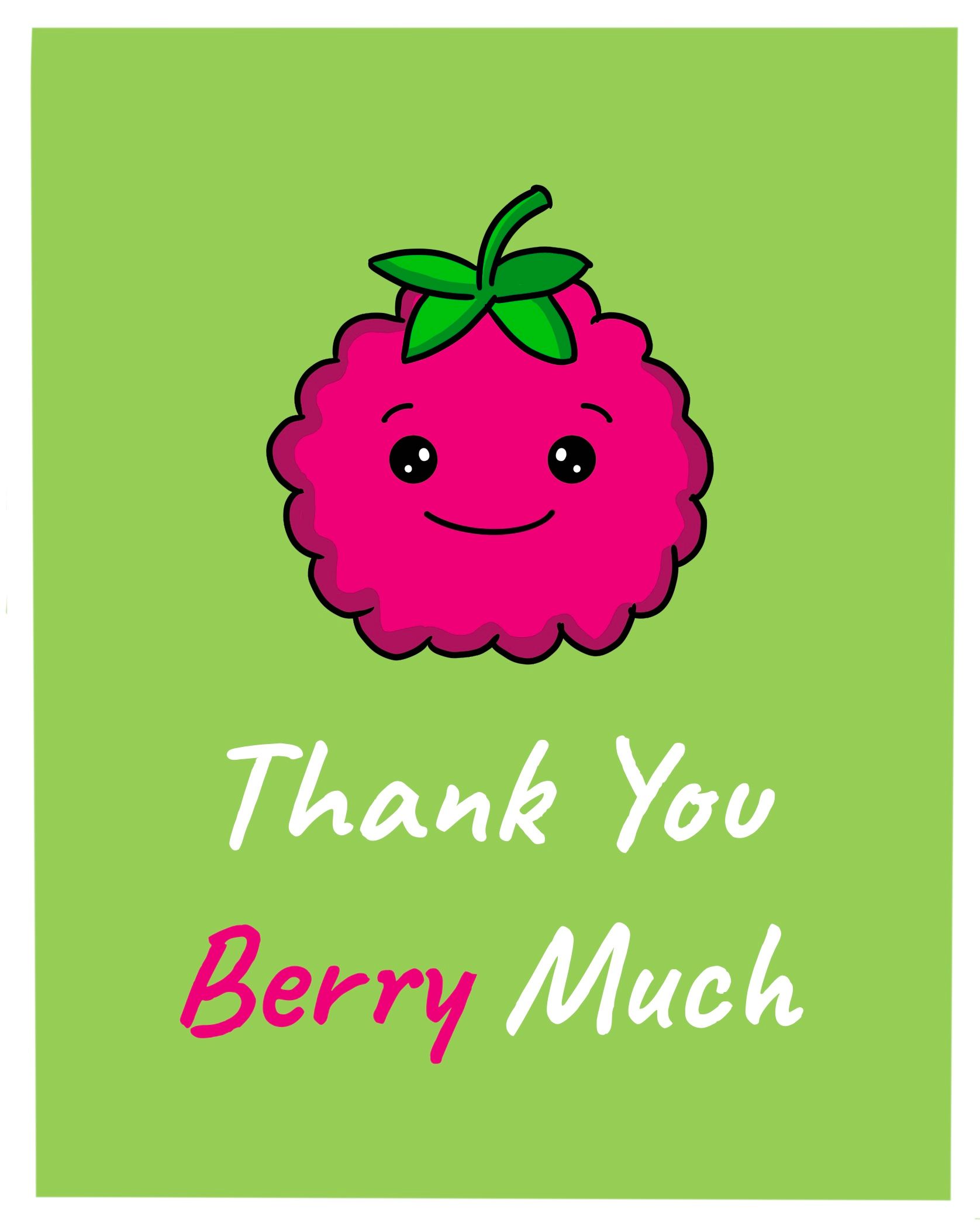 Card design "thank you berry much"