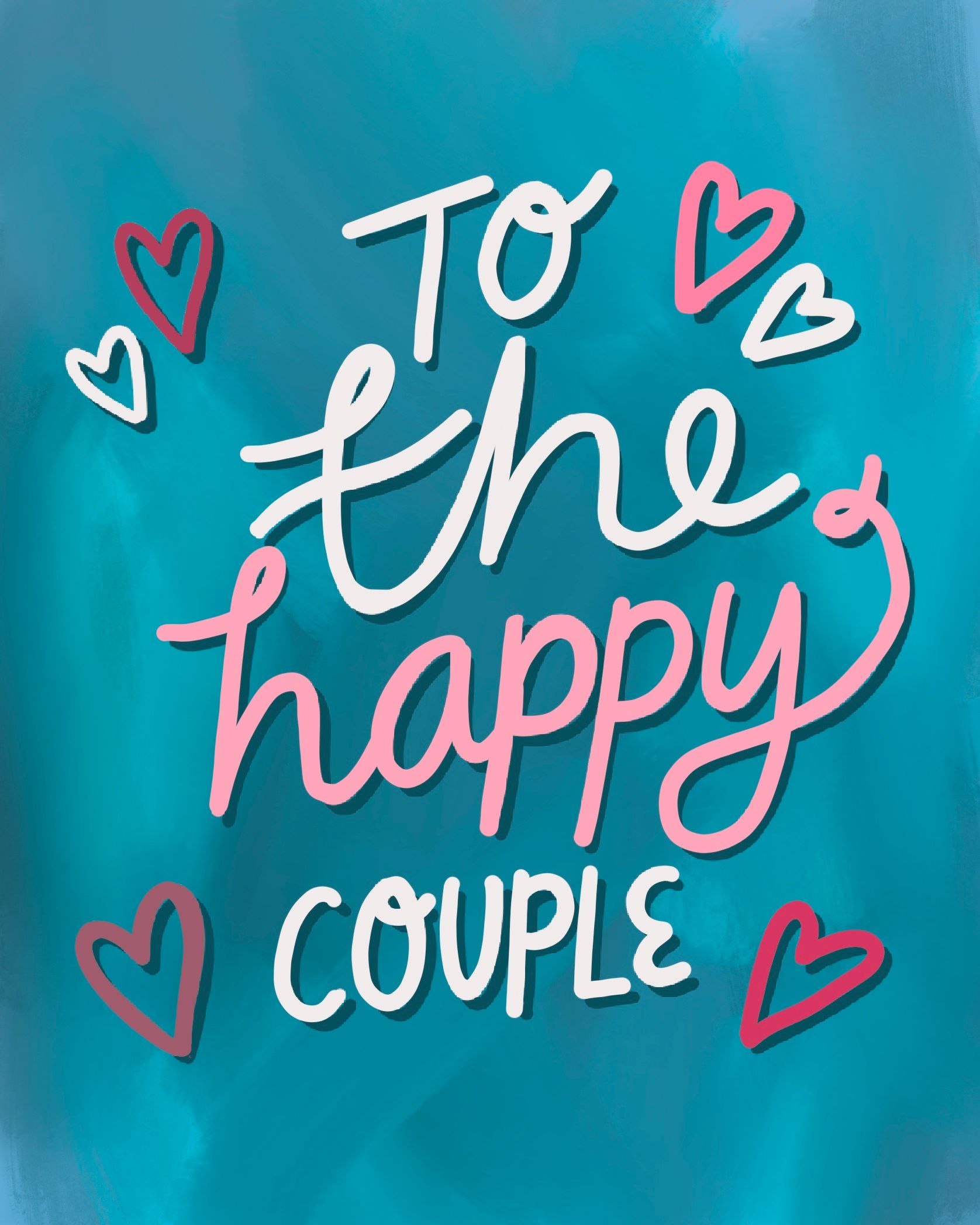 Card design "to the happy couple"
