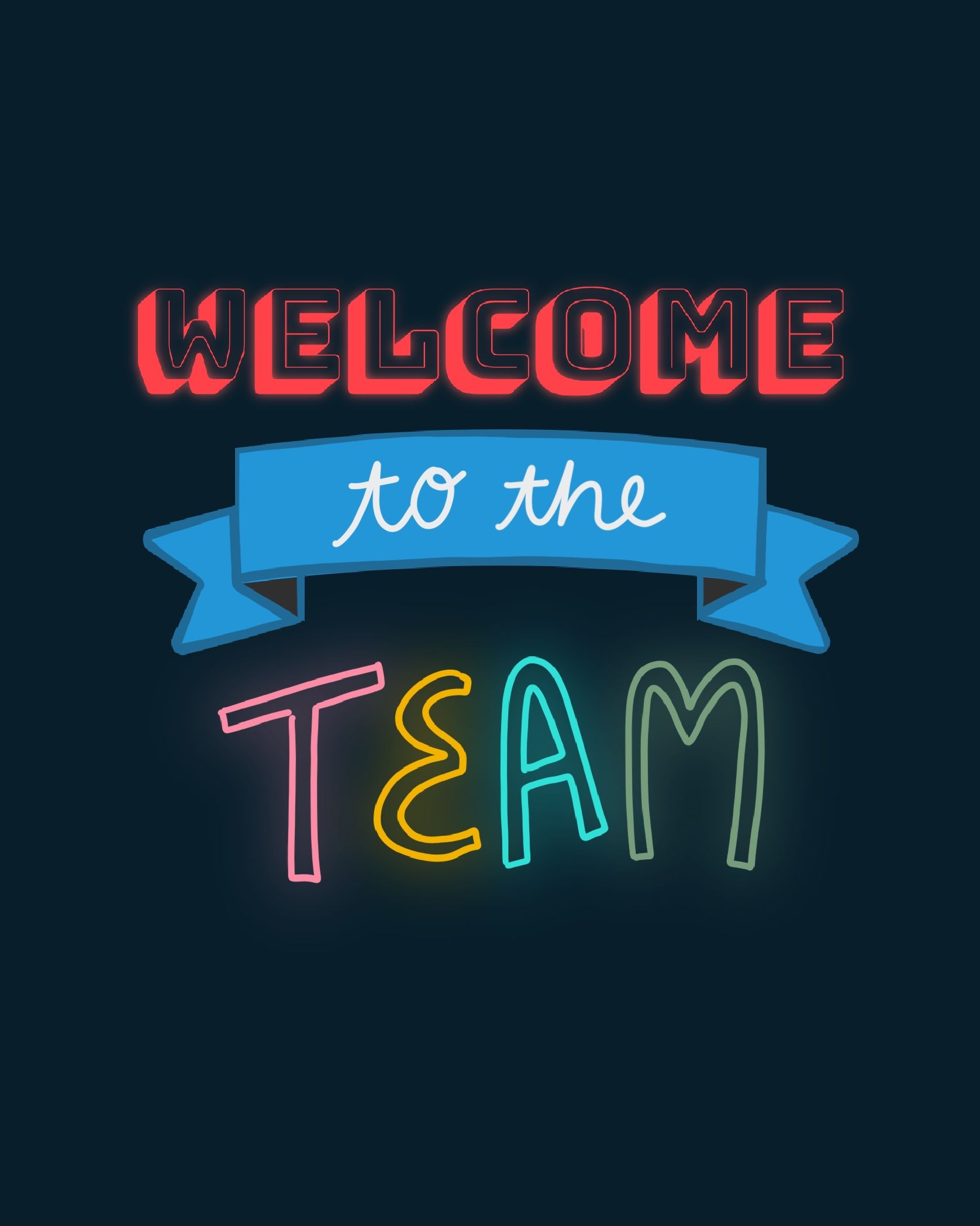 Card design "welcome to the team"