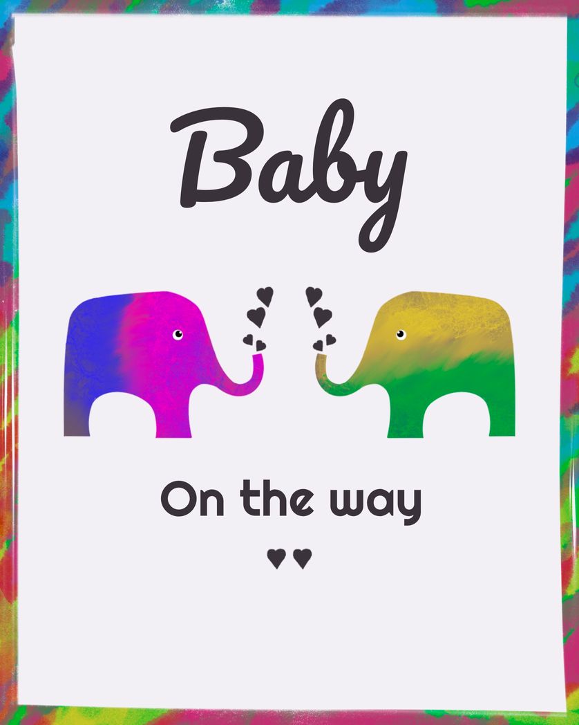 Card design "baby on the way"