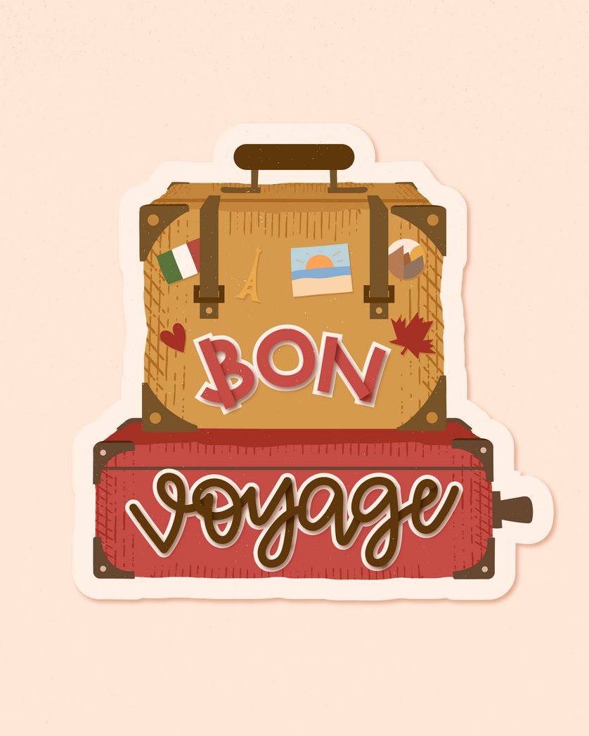 Card design "bon voyage"