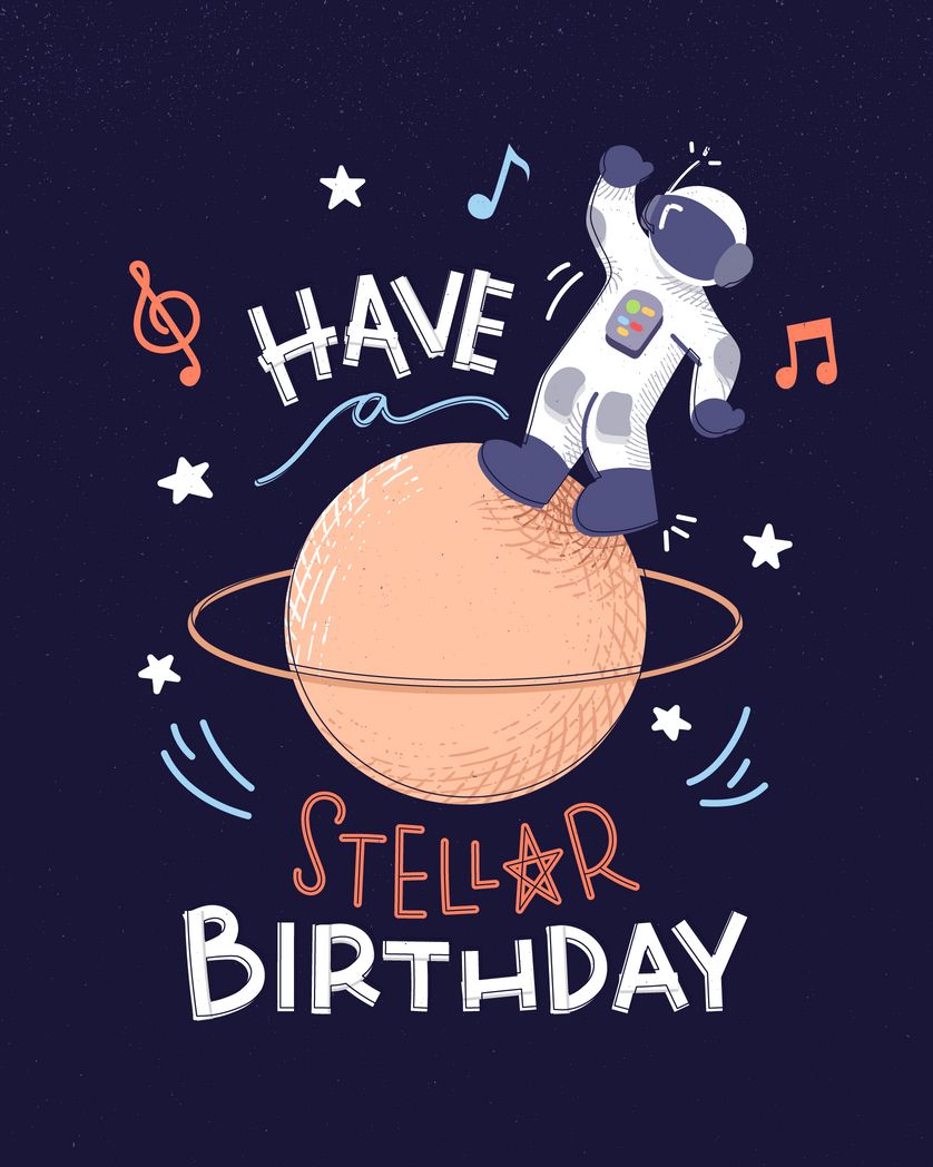Card design "have a stellar birthday"