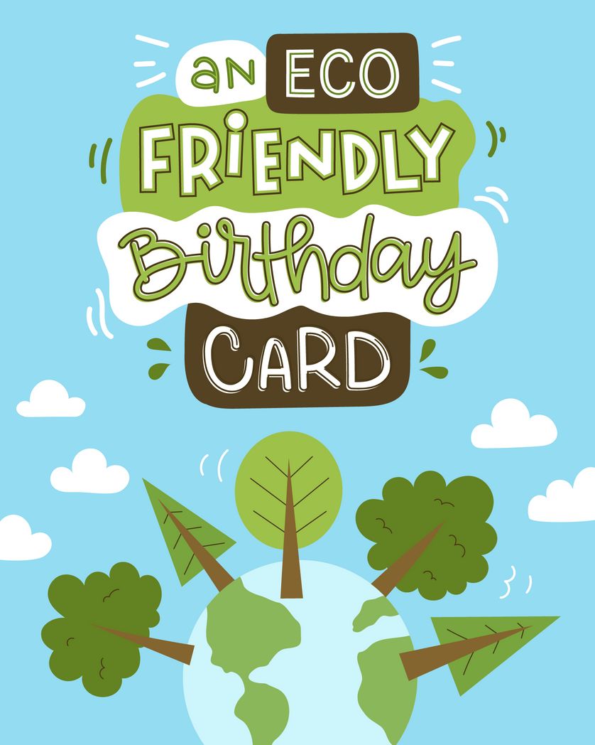 Card design "an eco friendly birthday card"
