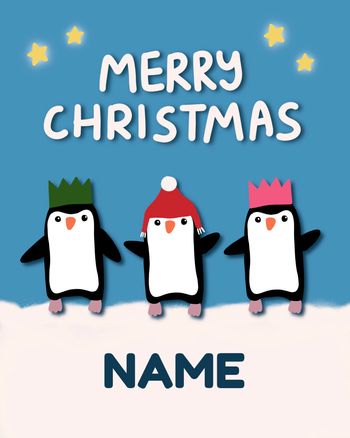 Use merry christmas penguins customisable