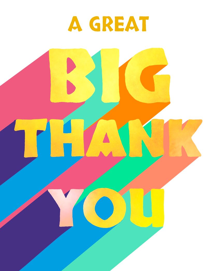 Card design "a great big thank you"