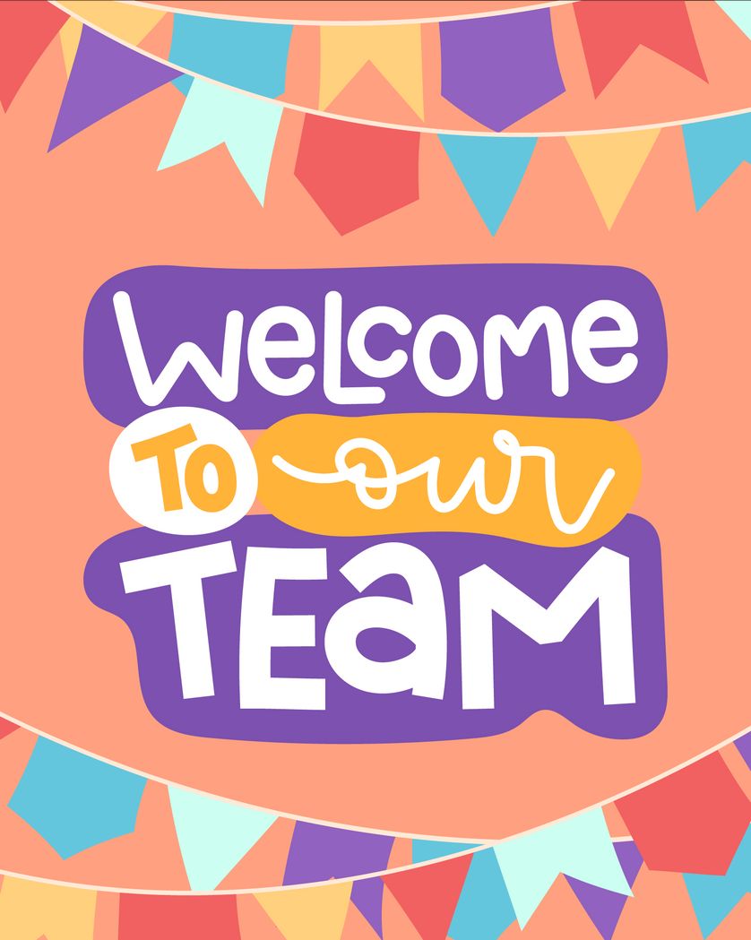 Card design "welcome to our team"