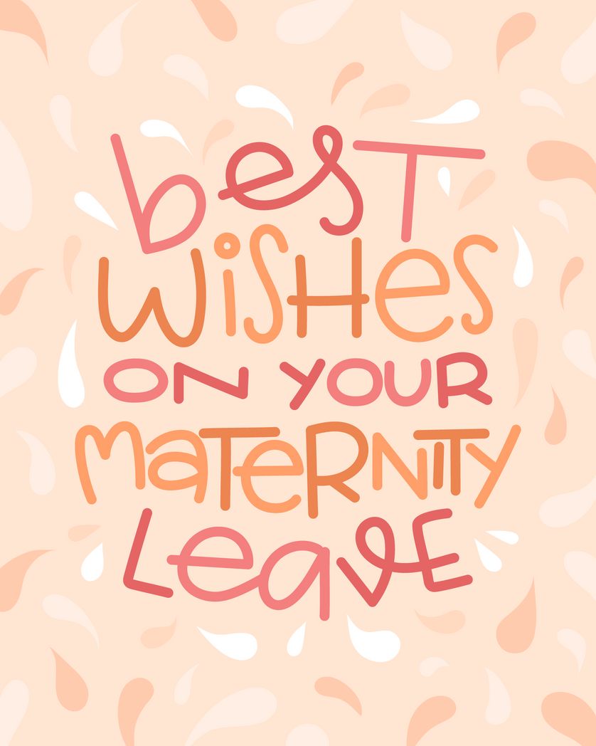 Card design "best wishes on your maternity leave"