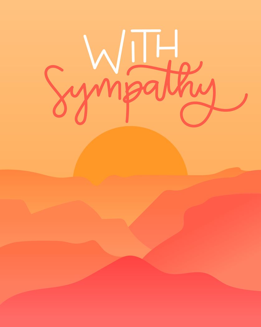 Card design "with sympathy"