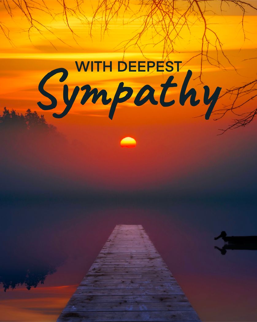 Card design "with deepest sympathy"