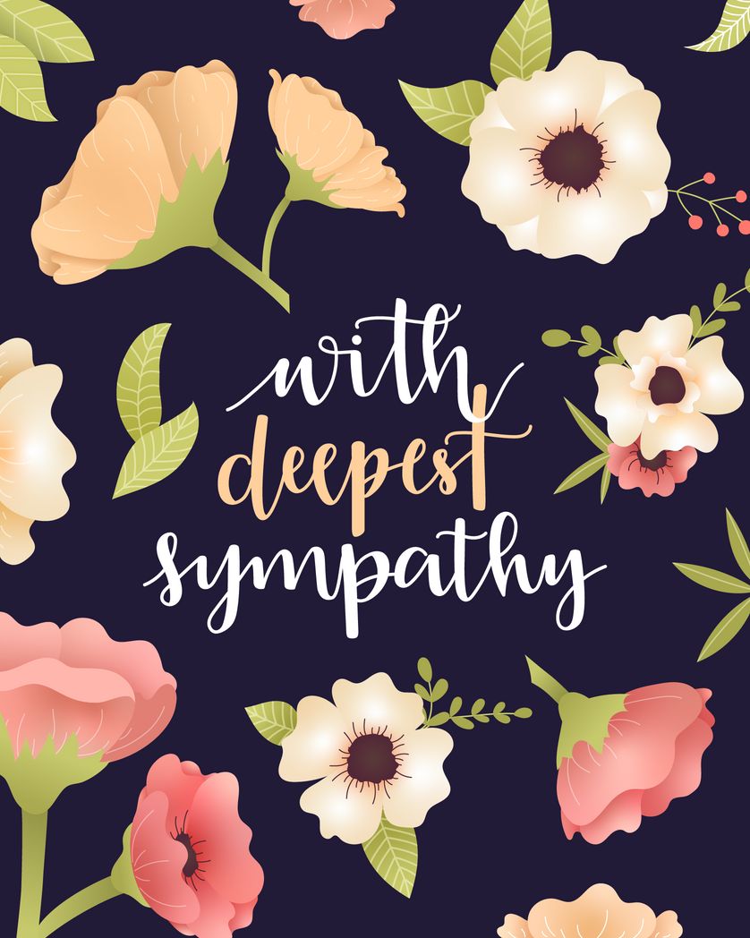 Card design "with deepest sympathy"