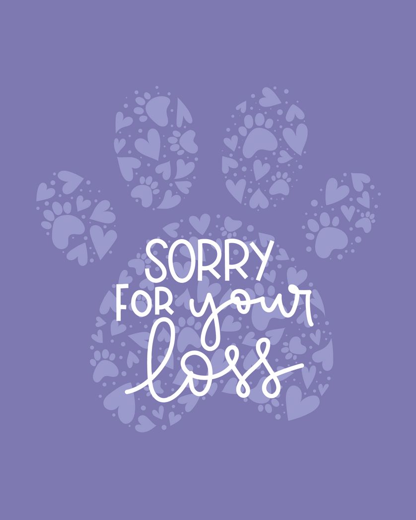 Card design "sorry for your loss"