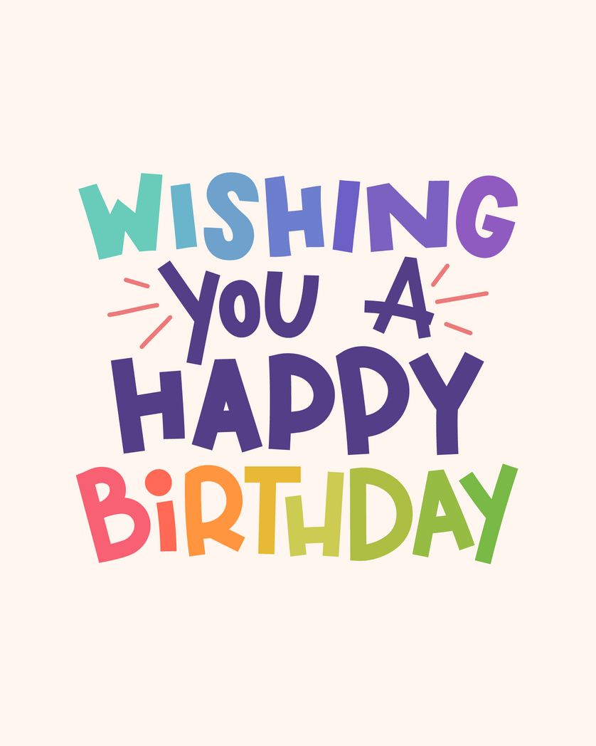 Card design "wishing you a happy birthday"