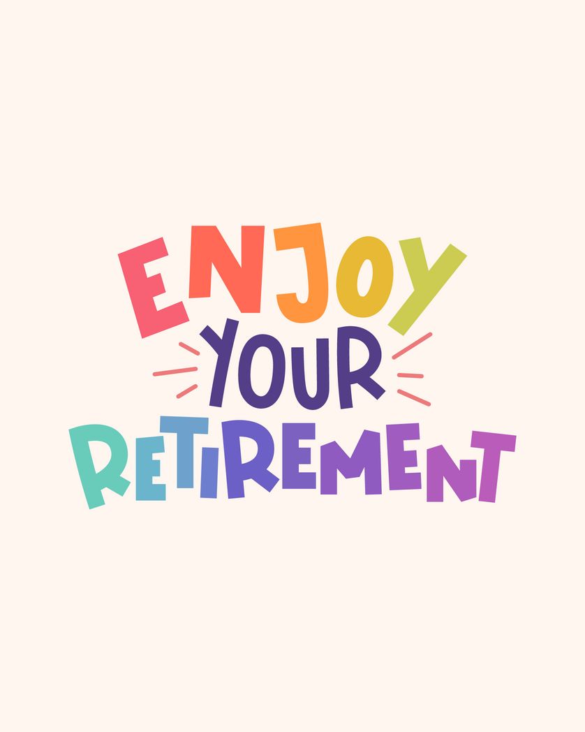 Card design "enjoy your retirement"