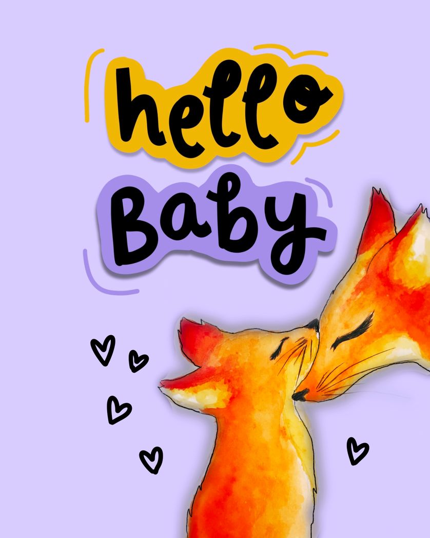 Card design "hello baby"
