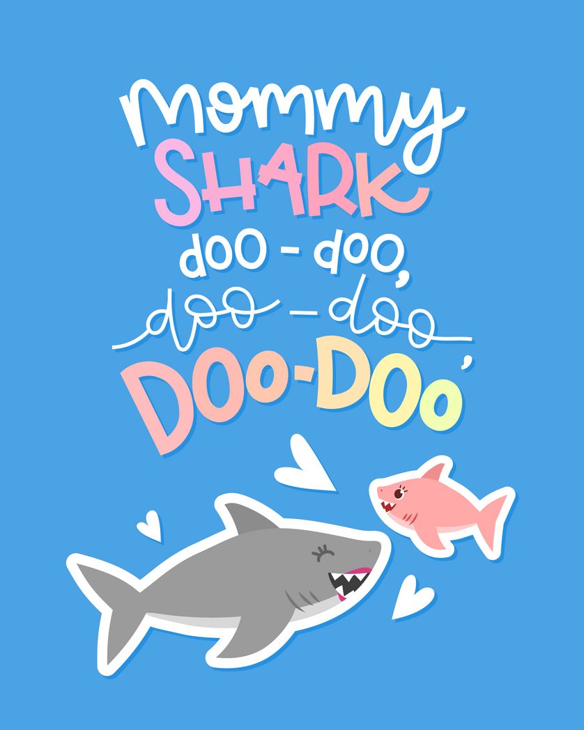 Card design "mommy shark doo doo"