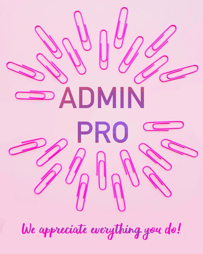 Card design "admin pro we appreciate everything you do"