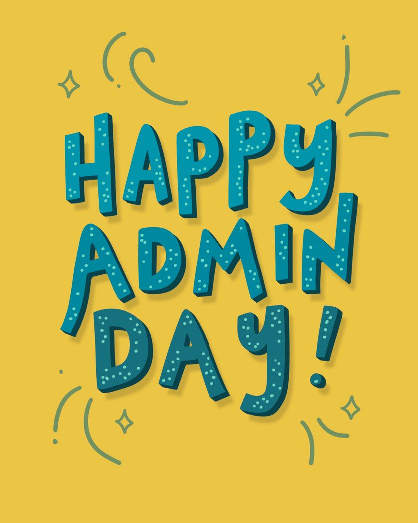 Card design "happy admin day"