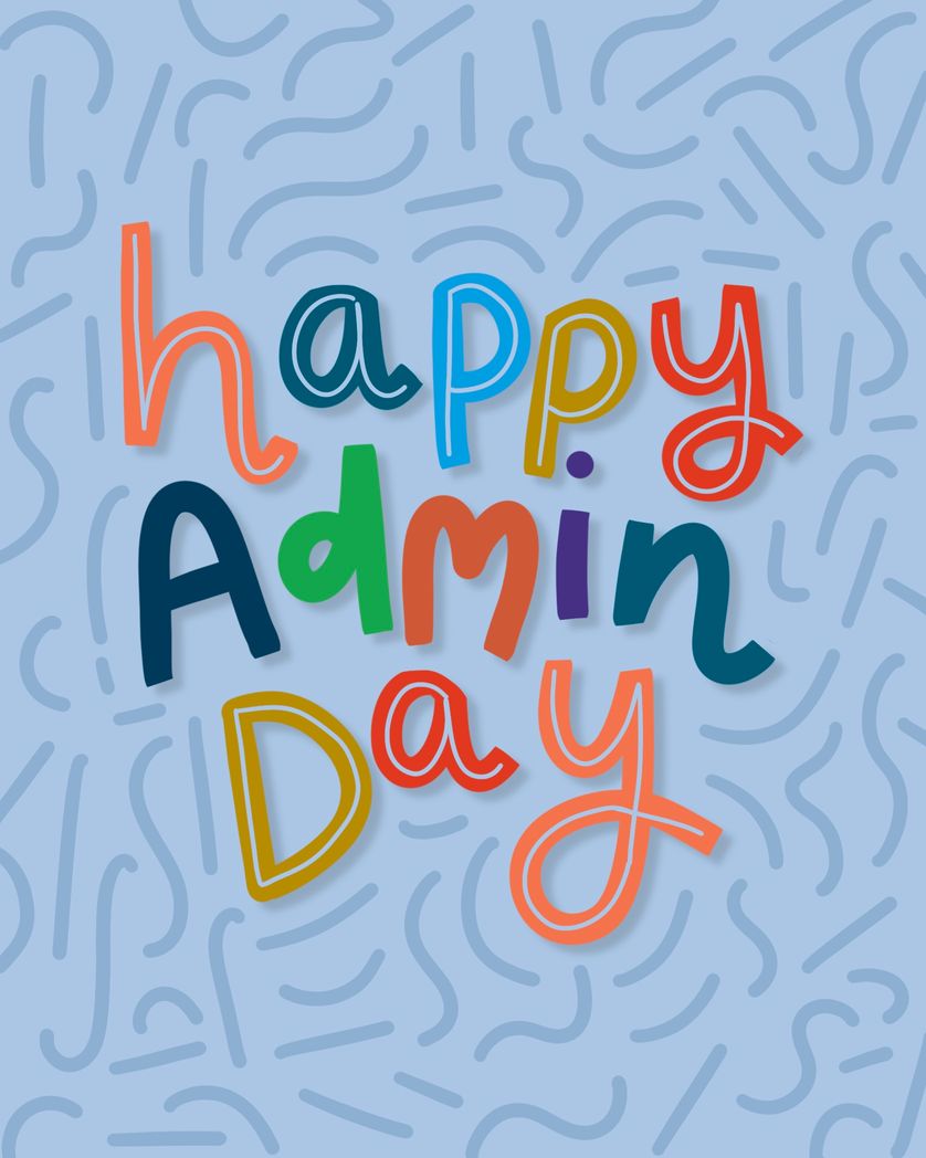 Card design "happy admin day"
