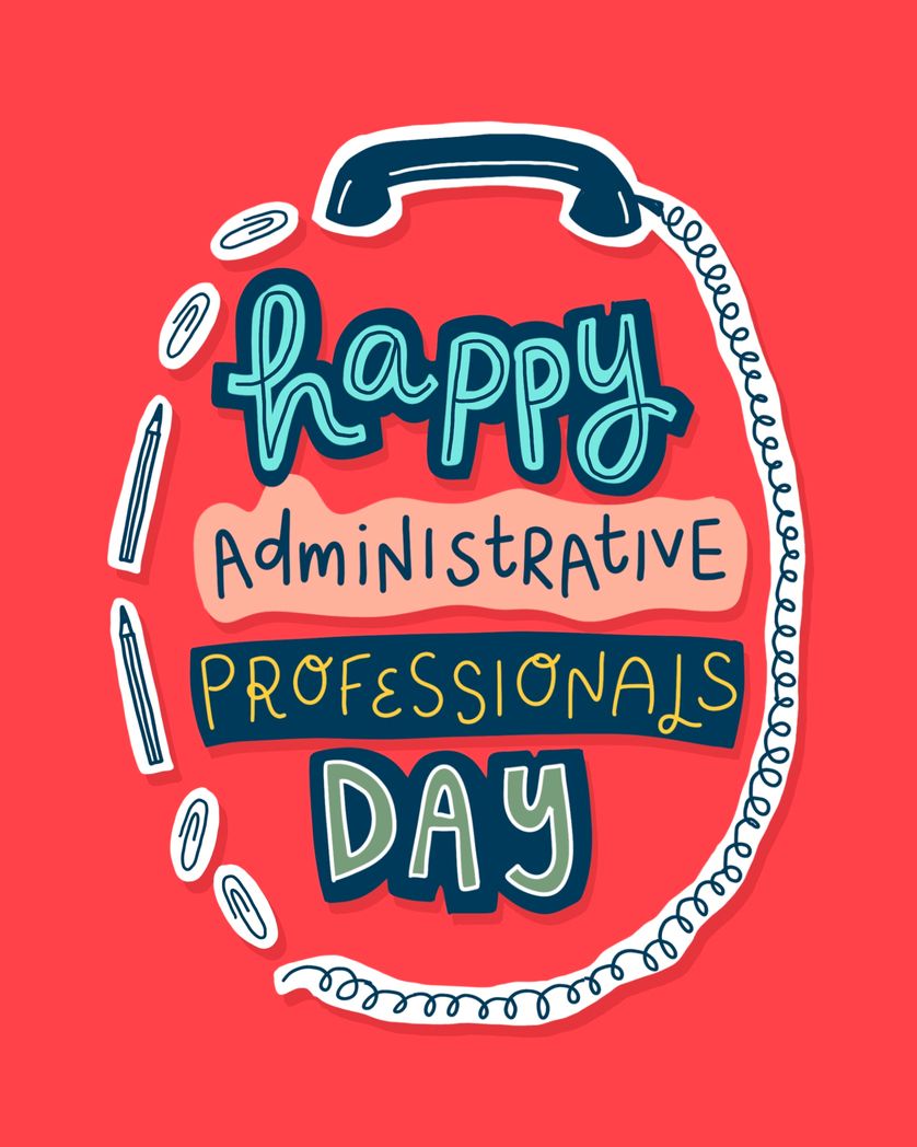Card design "happy administrative professionals day"