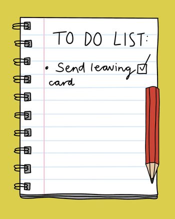 Use leaving card to do list