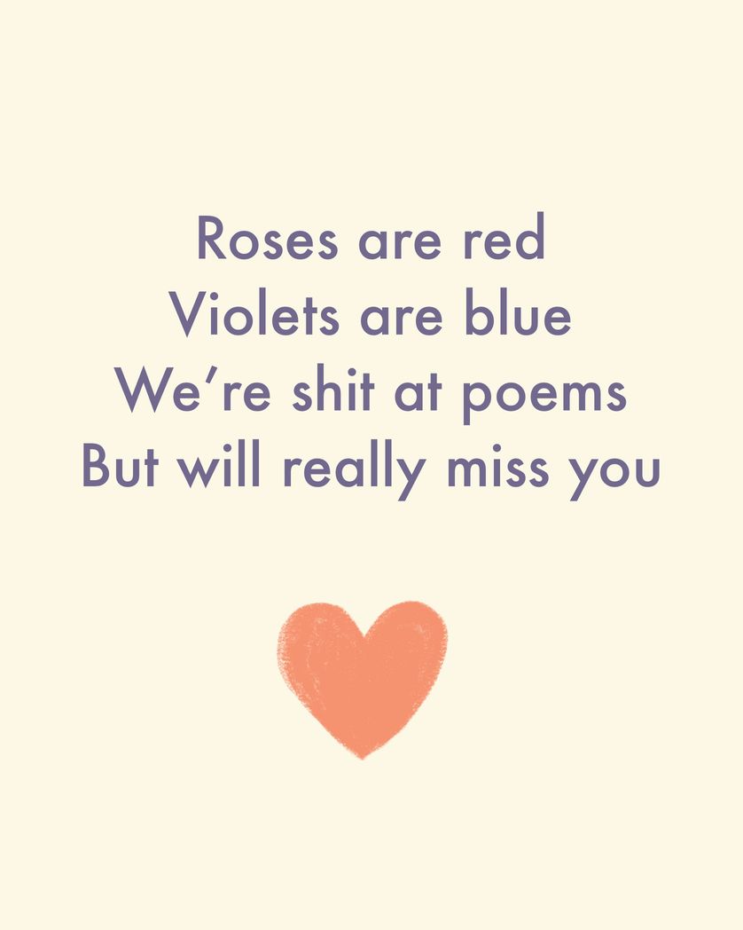Card design "rose are red violets are blue"