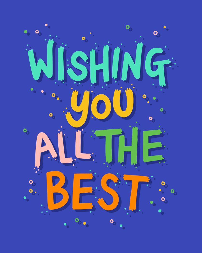 Card design "wishing you all the best - arty leaving card"